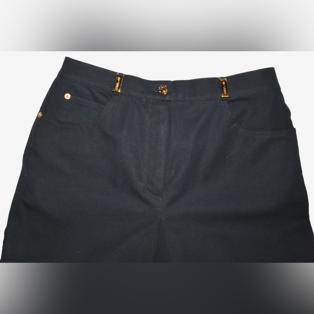 ST. JOHN SPORT MARIE GRAY SIZE 6 BLACK STRETCHY STRAIGHT LEG CASUAL PANTS